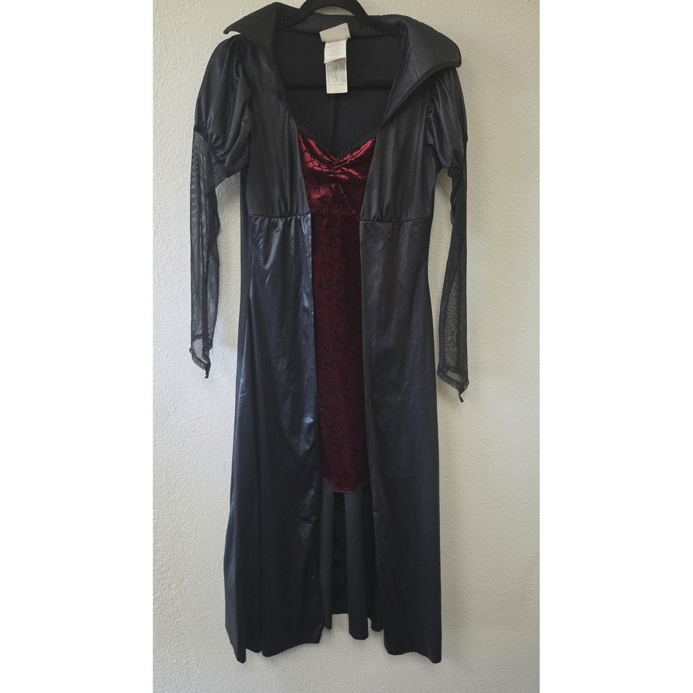 California Costume Collections Women Medium Black Red Damask Dress Halloween